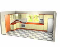 Návrh Kuchyň  - otevřená  - rohová